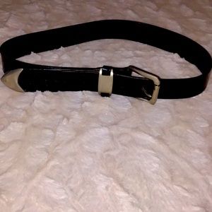 Black leather belt